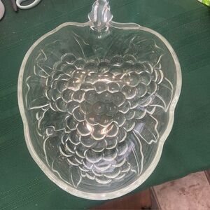 Strawberry shaped glass serving bowl